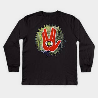 Rezz Eye Red Kids Long Sleeve T-Shirt